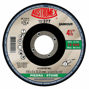 DISCO PARA CORTE DE PIEDRA 4-1/2 PULG 377 AUSTROMEX SKU 428