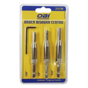 JUEGO DE BROCAS PARA BISAGRA 3 PZ 211119 METAL OBI SKU 4955