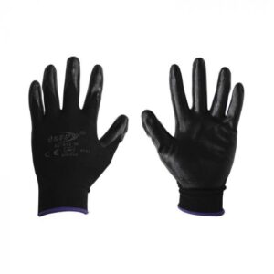 GUANTES DE NYLON NEGRO CON NITRILO SOLIDO #9 51-811 SUK
