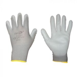 GGUANTES DE NYLON CON POLIURETANO GRIS #9 DERMA CARE