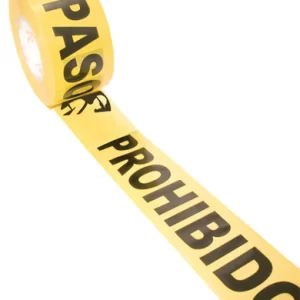 CINTA DELIMITADORA CON LEYENDA "PROHIBIDO" EL PASO JYRSA