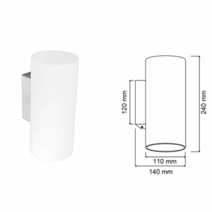 LUMINARIO DE PARED EN LAMINA DE ACERO Y CRISTAL OPALINO TECNOLITE 60TL1890MVOP