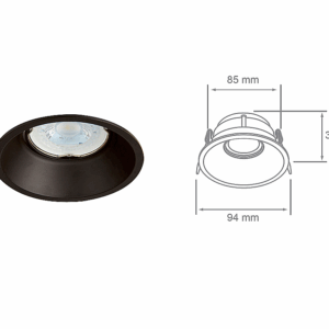 LAMPARA DE LUZ LED 7 WATTS COLOR NEGRO TECNOLITE 60YD221MVNL