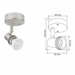 LAMPARA SPOT PARA TECHO BARCELO,INTERIORES,HASTA 6W NO INCLUYE FOCO 60LVC901MVS