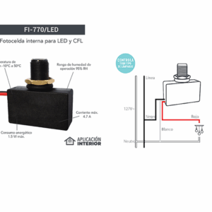 CAJA DE RECARGA DE BATERIAS LED TIPO,LAMPARA CON CABLES ELECTRICOS APP FI-770/LED TECNOLITE