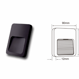 LAMPARA LED PARA PARED AVIOR,EXTERIORES,LUZ SUAVE CALIDA 1.5W, 60 LUMENES,NEGRO TECNOLITE 1HLED903MV30N