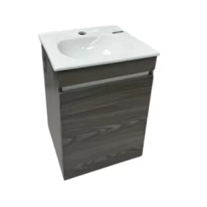 TOCADOR CON LAVABO SIN REBOSADERO NATIA CEDRO 40 GRIS