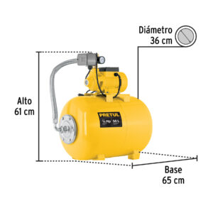 EQUIPO HIDRONEUMATICO 50L,BOMBA PERIFERICA 1/2 HP, PRETUL 20184
